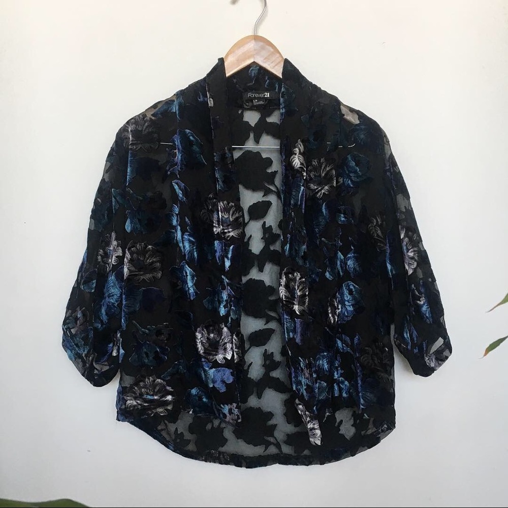 Forever 21 Short-Sleeved Sheer Cardigan